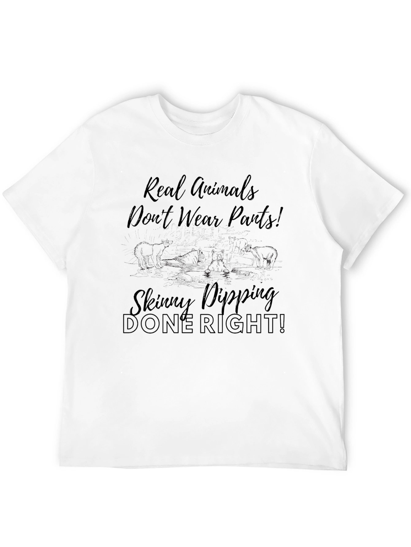 Black Real Animals T-Shirt - Skinny Dipping Done Right! view 12