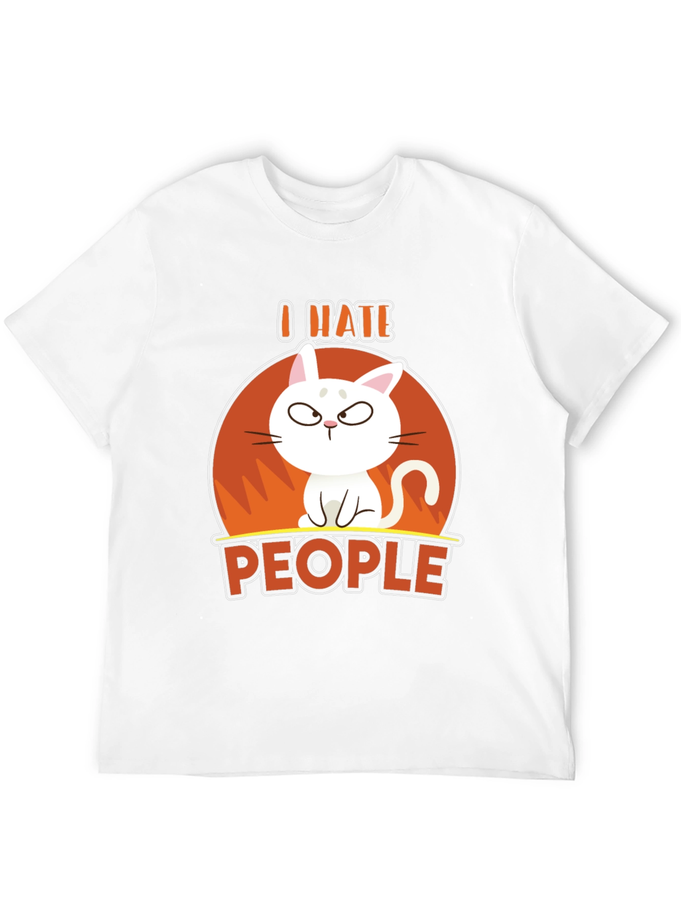 Black I Hate People Cat Graphic T-Shirt view 12