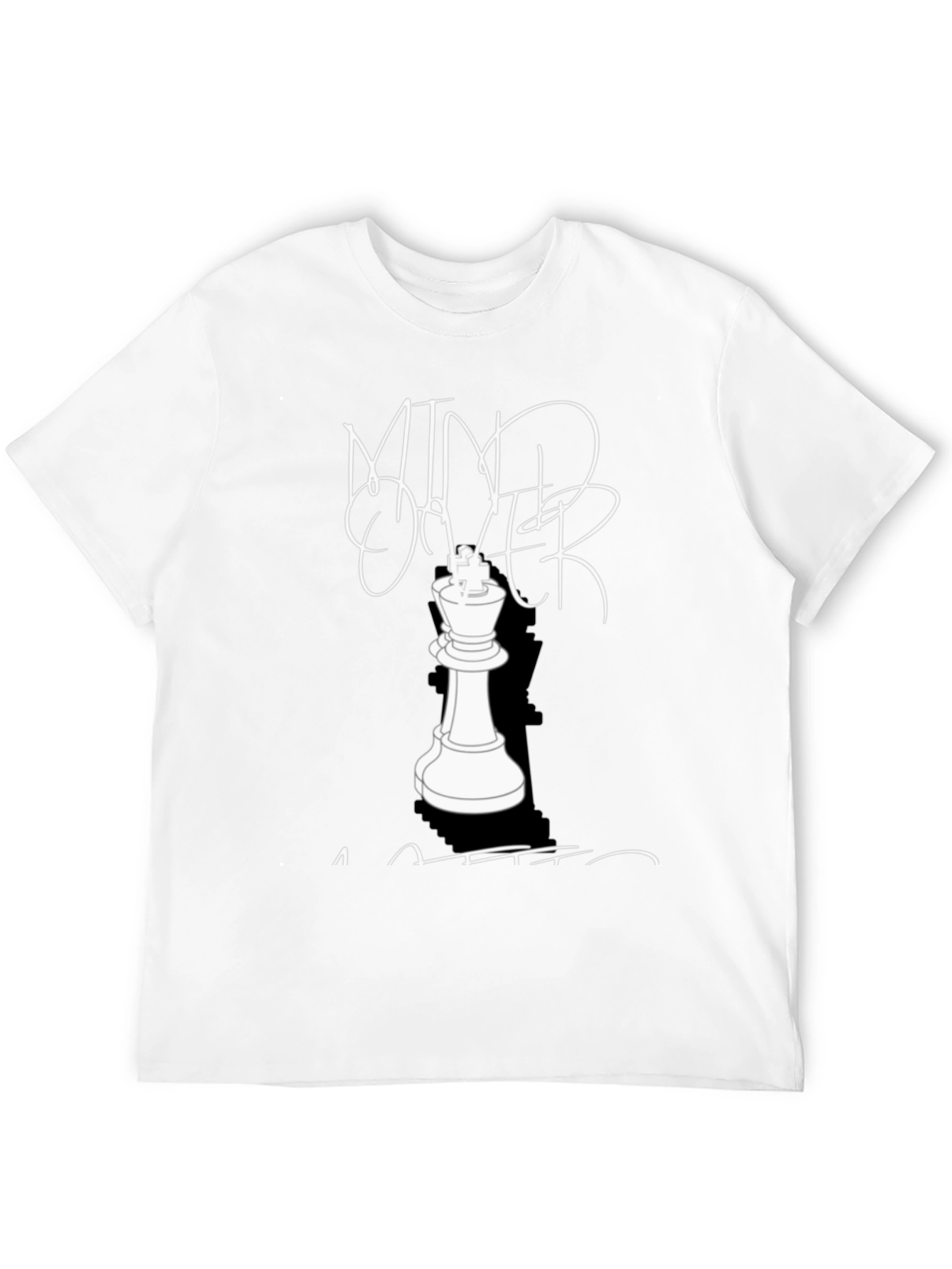 Black Mind Over Matter Chess King T-Shirt - Stylish Graphic Tee view 12