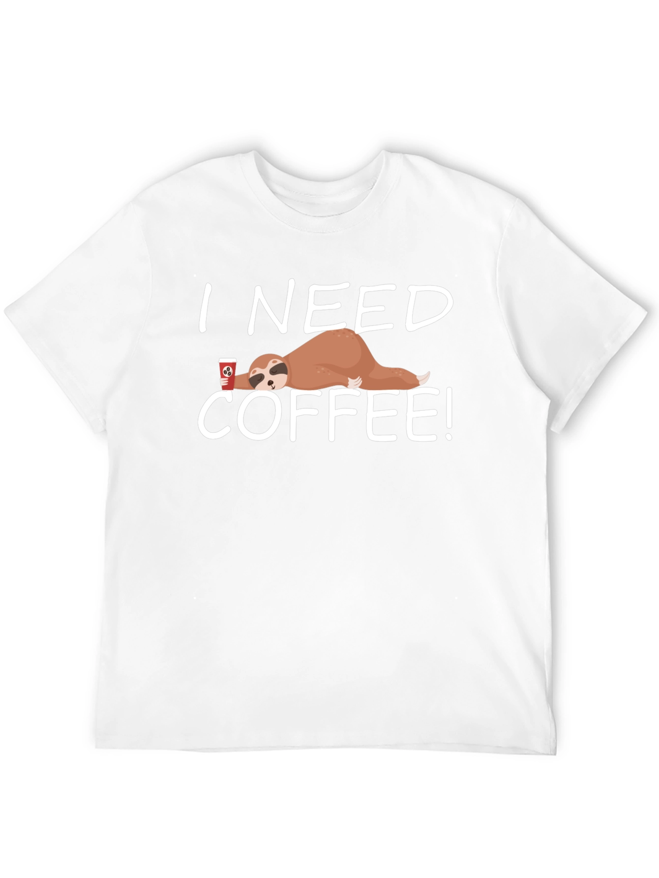 Black I Need Coffee Sloth T-Shirt - Funny & Comfy view 12