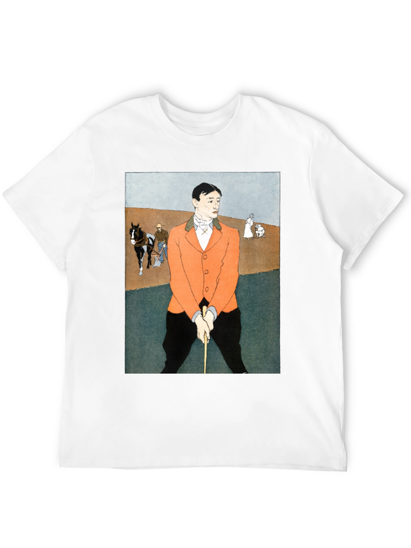 Man Golfing Print T-Shirt - Vintage Art Tee - 12