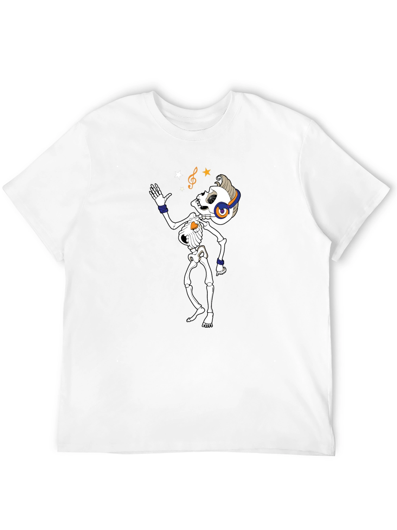 Black Skeleton DJ T-Shirt - Black Graphic Tee view 12