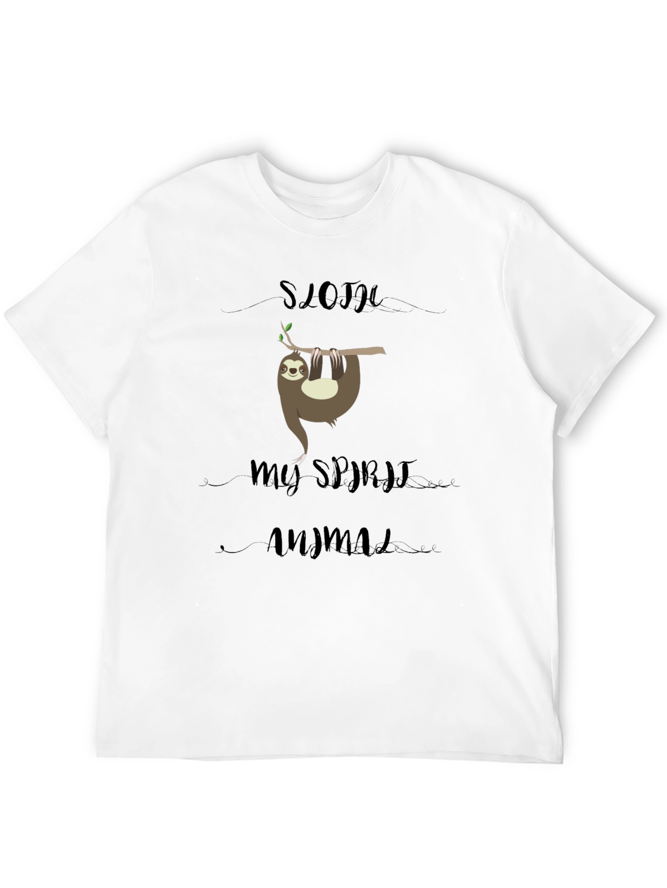 Black Sloth My Spirit Animal T-Shirt - Relaxed Fit Black Tee view 12