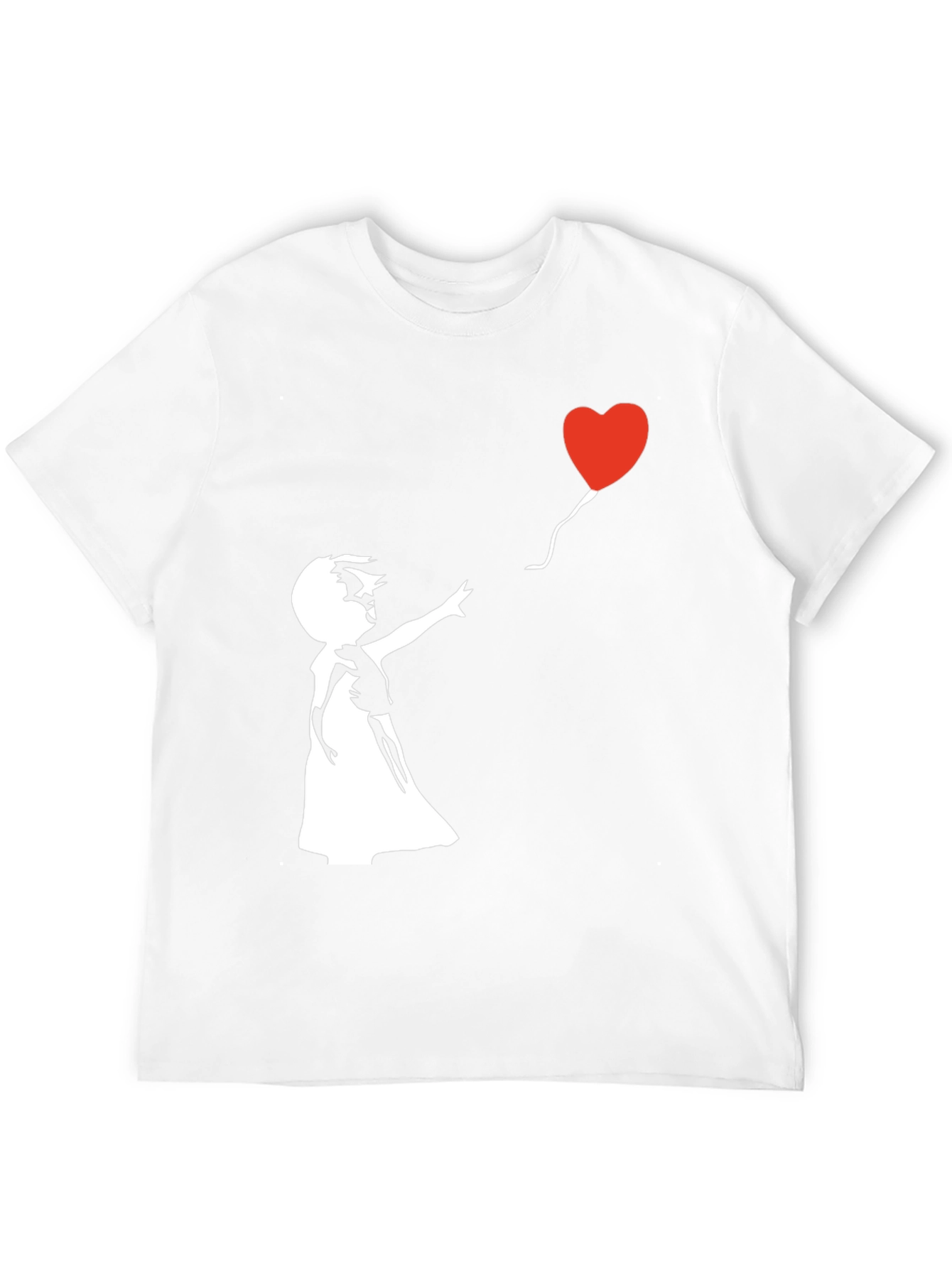 Black Banksy Girl with Balloon Graphic T-Shirt view 12
