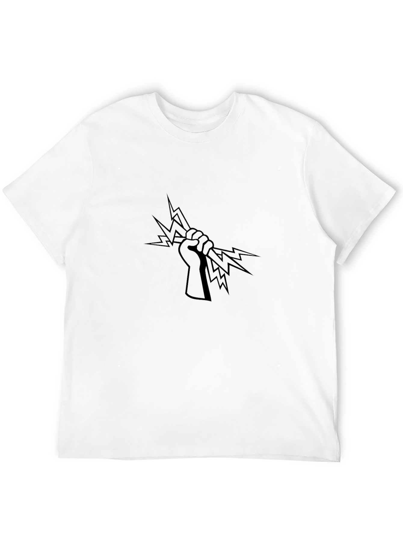 Black Black T-Shirt with Lightning Bolt Graphic view 12