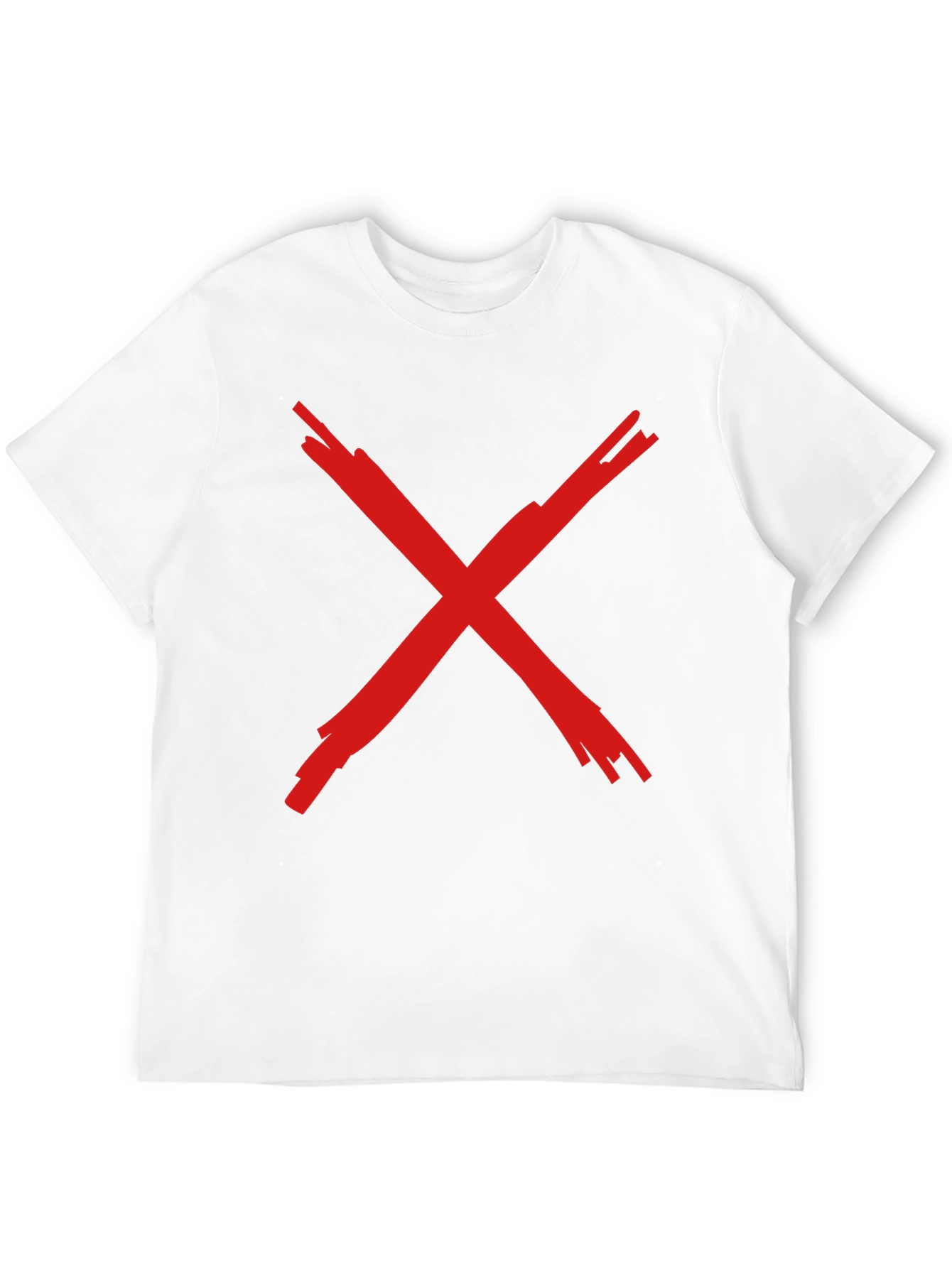 Black Bold Red X Graphic Print Black T-Shirt view 12