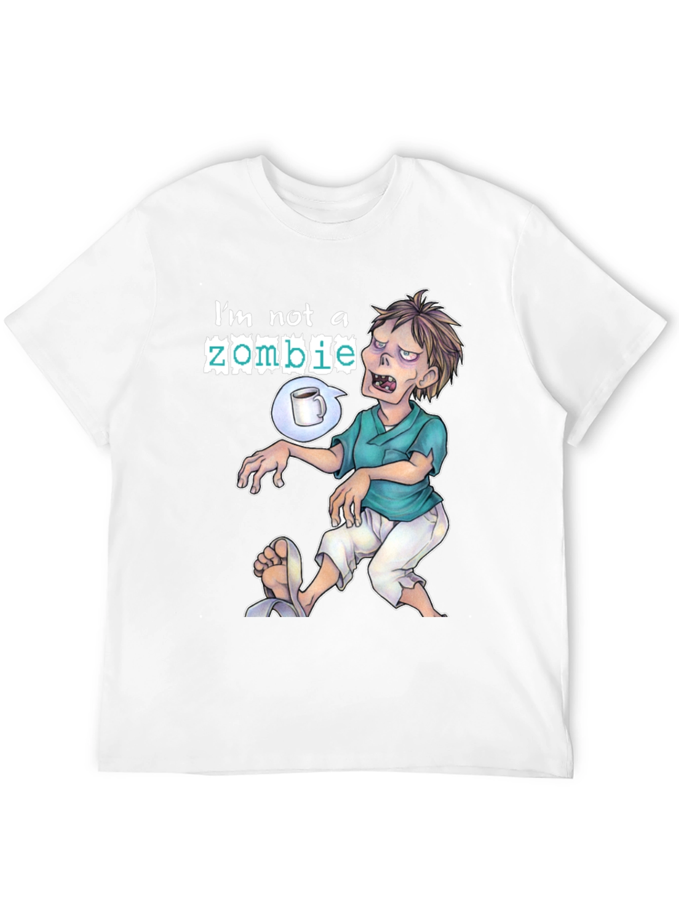 Black I'm Not A Zombie T-Shirt - Coffee Lover Tee view 12