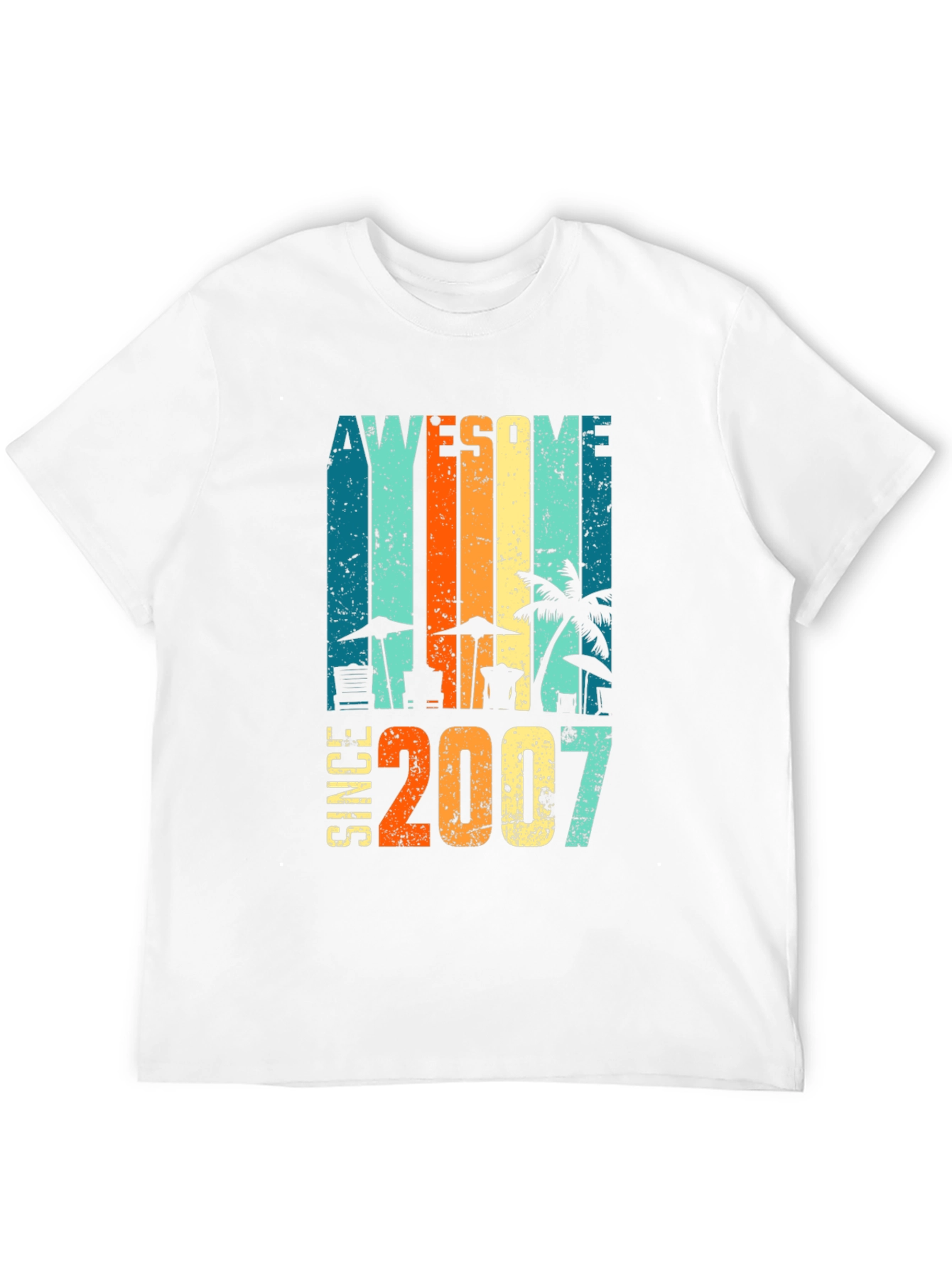 Black Awesome Since 2007 Beach T-Shirt view 12