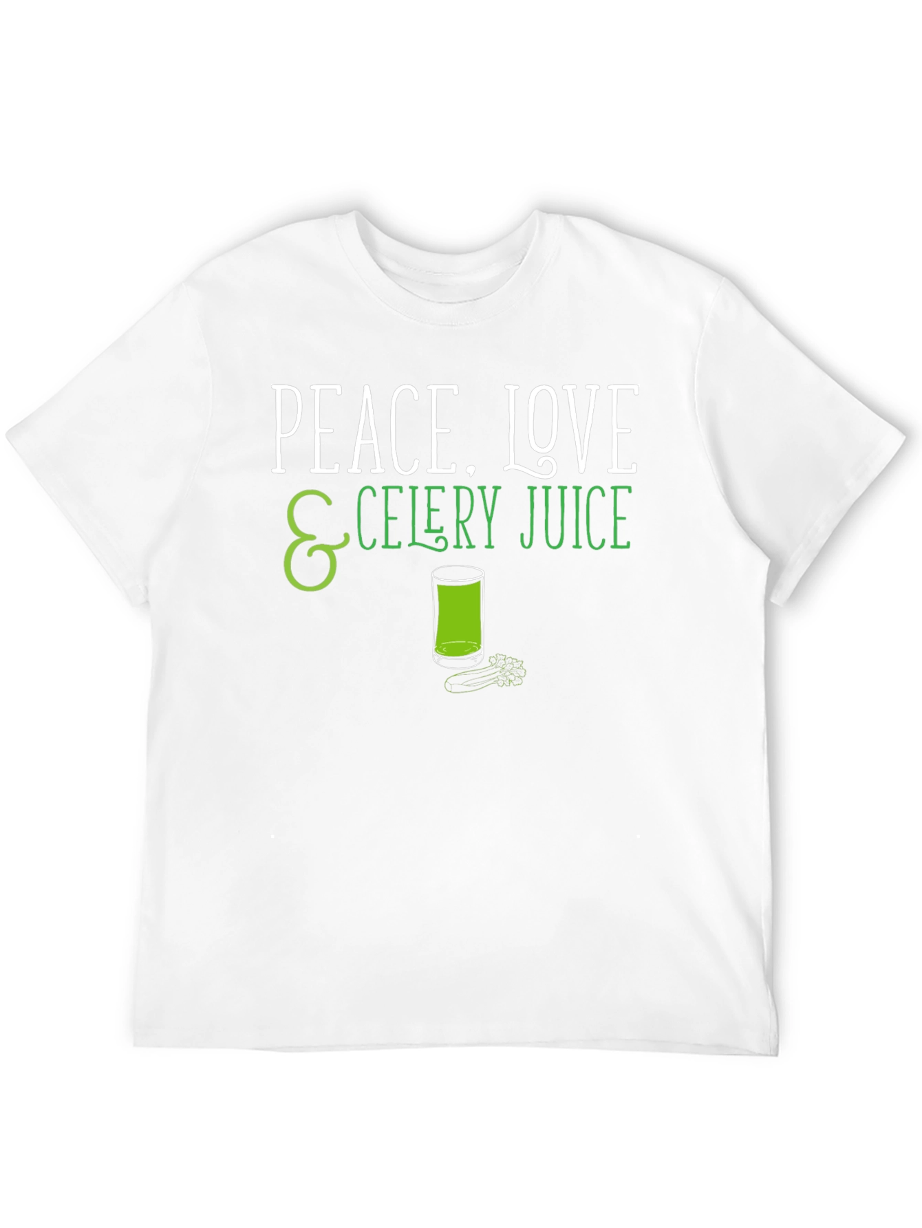 Black Peace Love Celery Juice Black Graphic T-Shirt view 12
