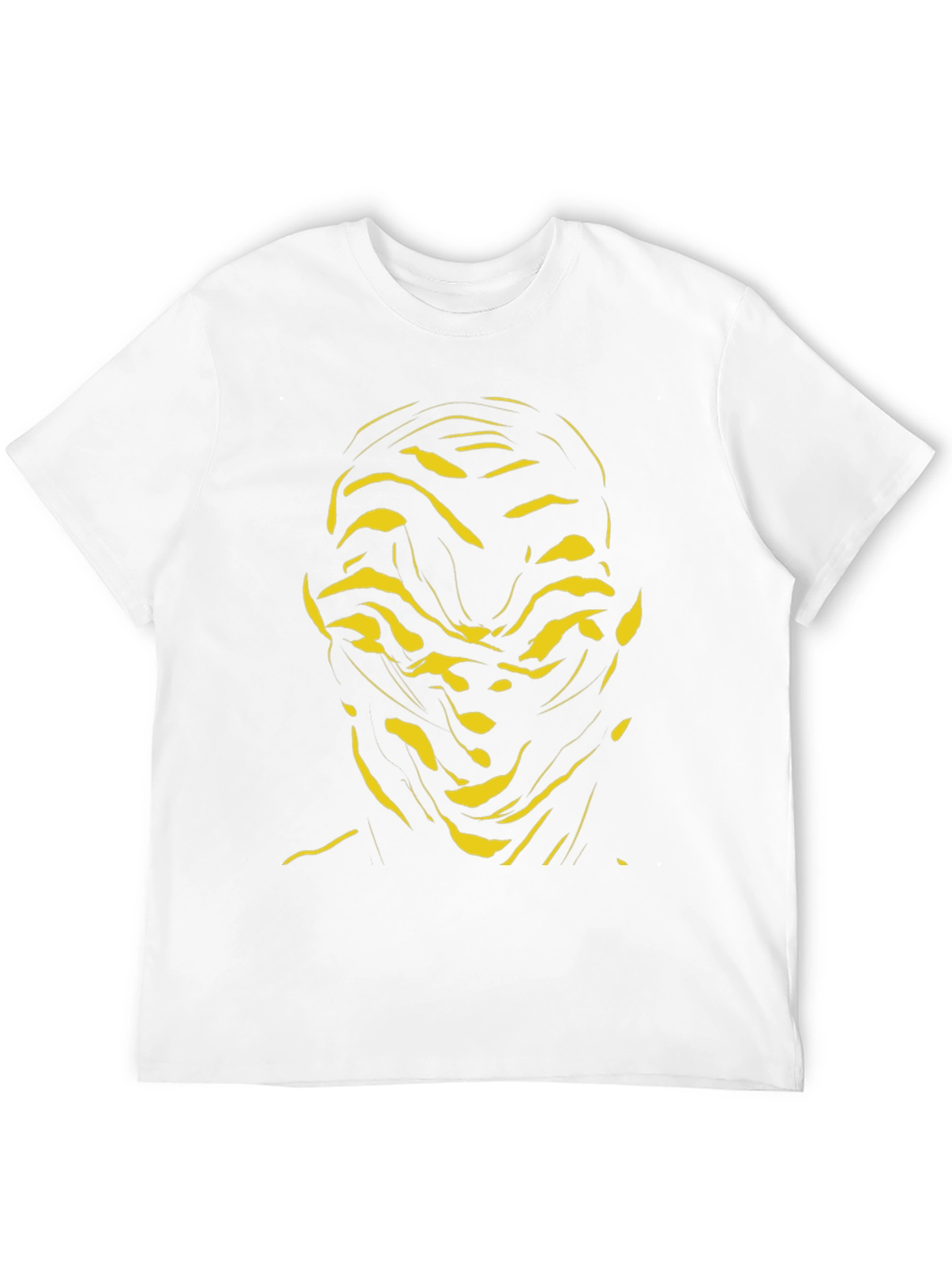 Abstract Face Graphic Tee - Black Cotton Shirt - 12