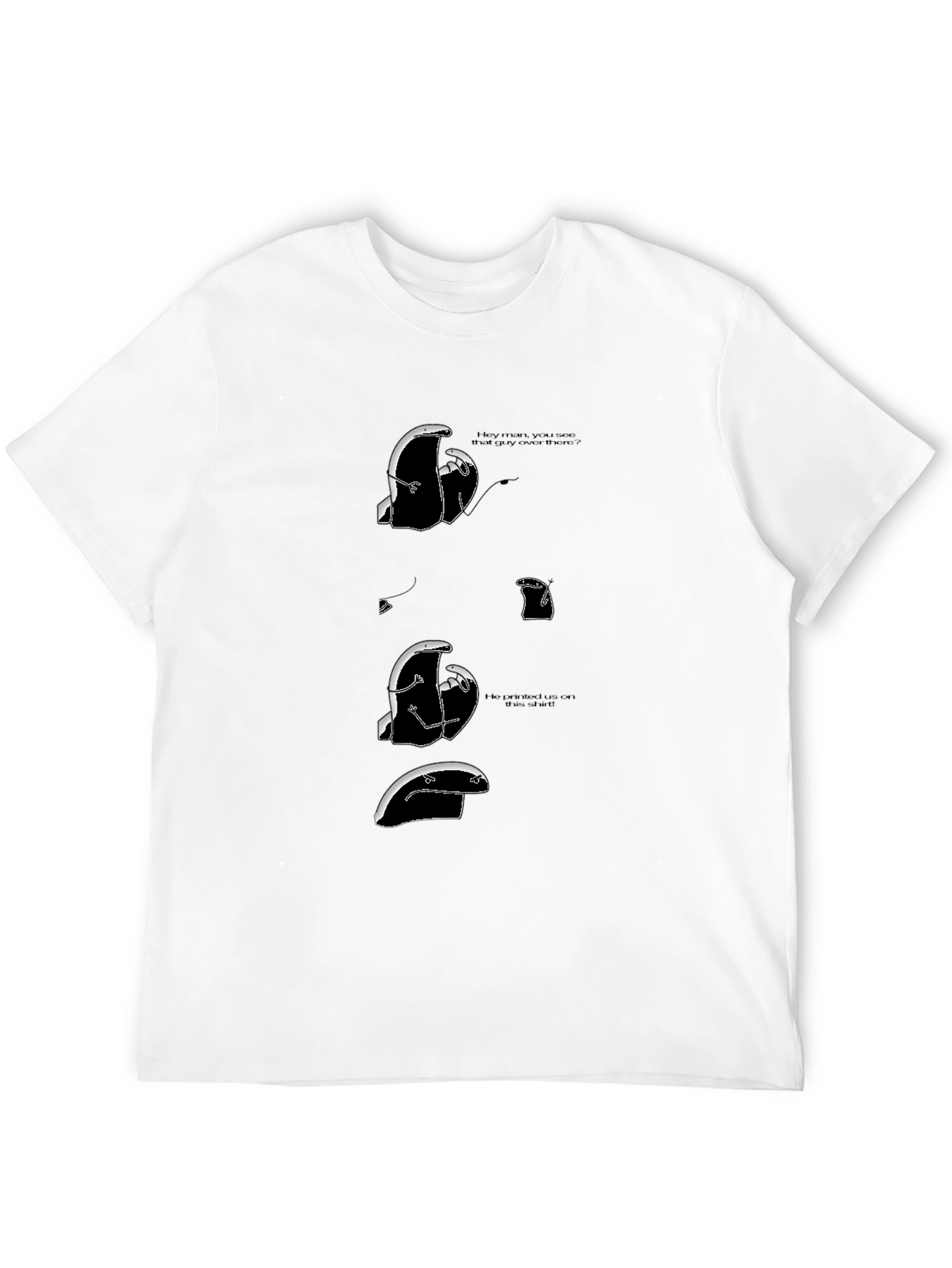 Black Humorous Animated Graphic Print T-Shirt view 12