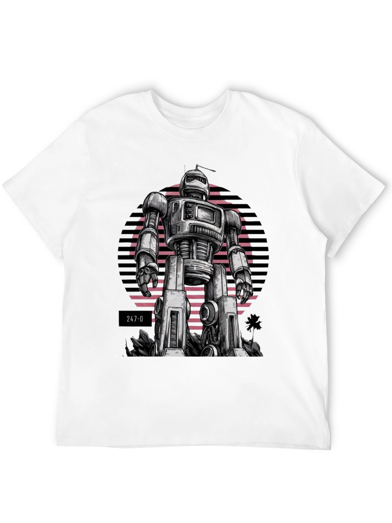 Black Retro Robot Graphic Tee view 12