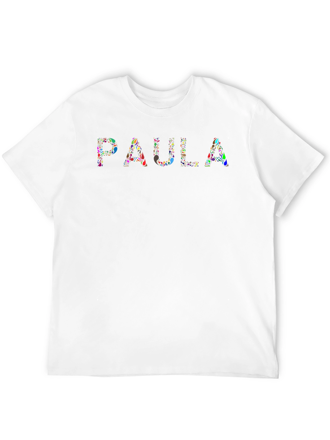 Black Personalized PAULA Tee - Custom Floral Letter Design view 12