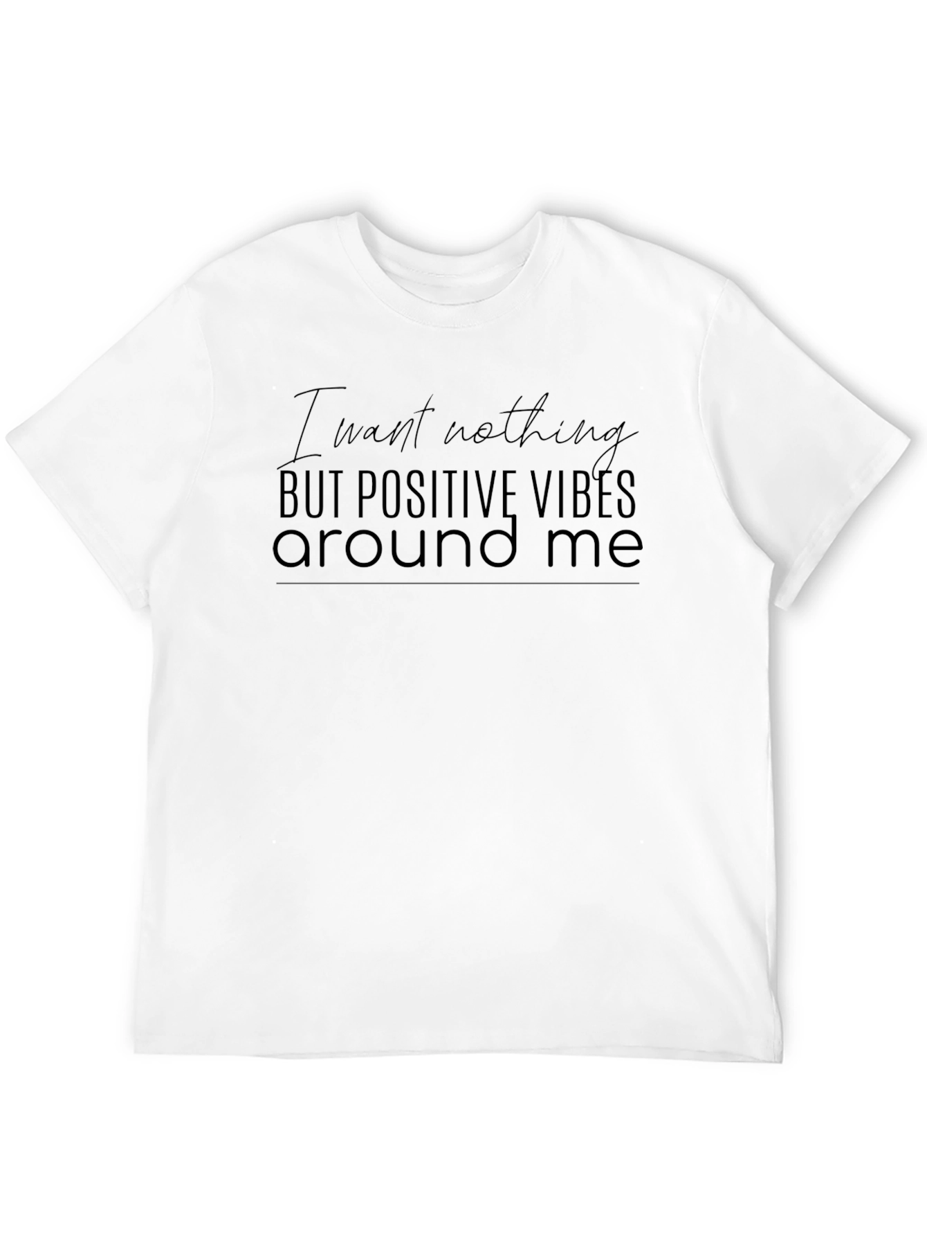 Black Positive Vibes Graphic Tee - Soft Black Cotton view 12