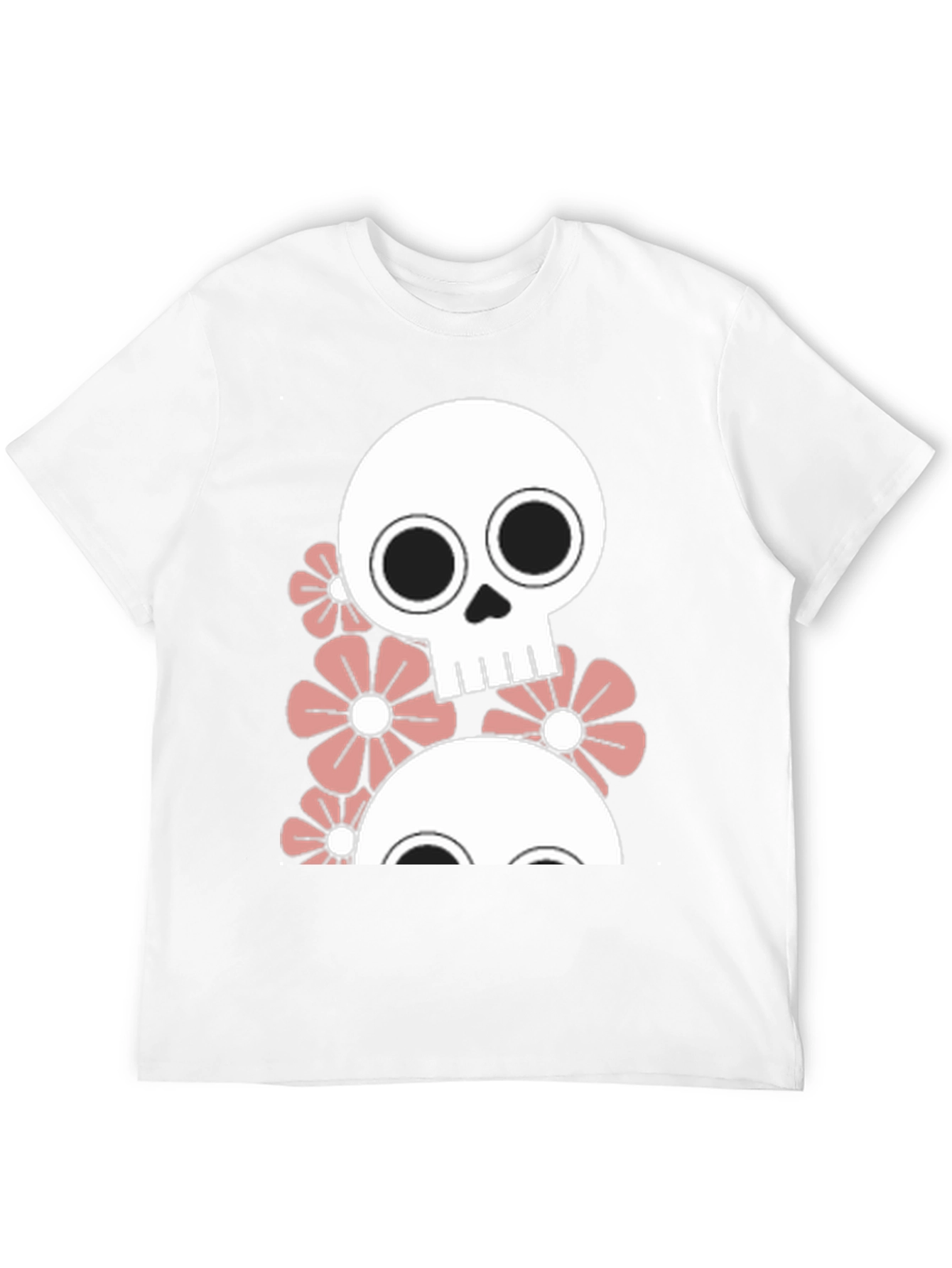Black Skull & Flower Graphic Tee - Men's Black T-Shirt view 12