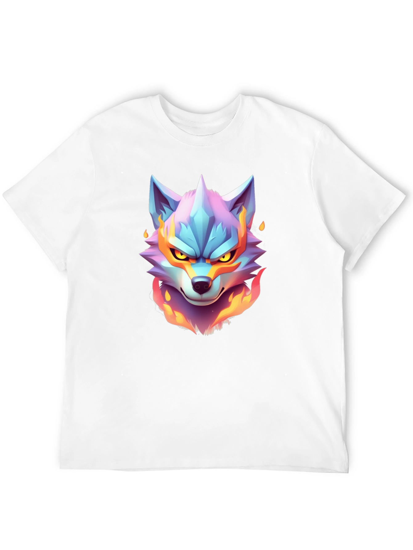 Black Fiery Wolf Graphic Tee - Cool Animal Design view 12