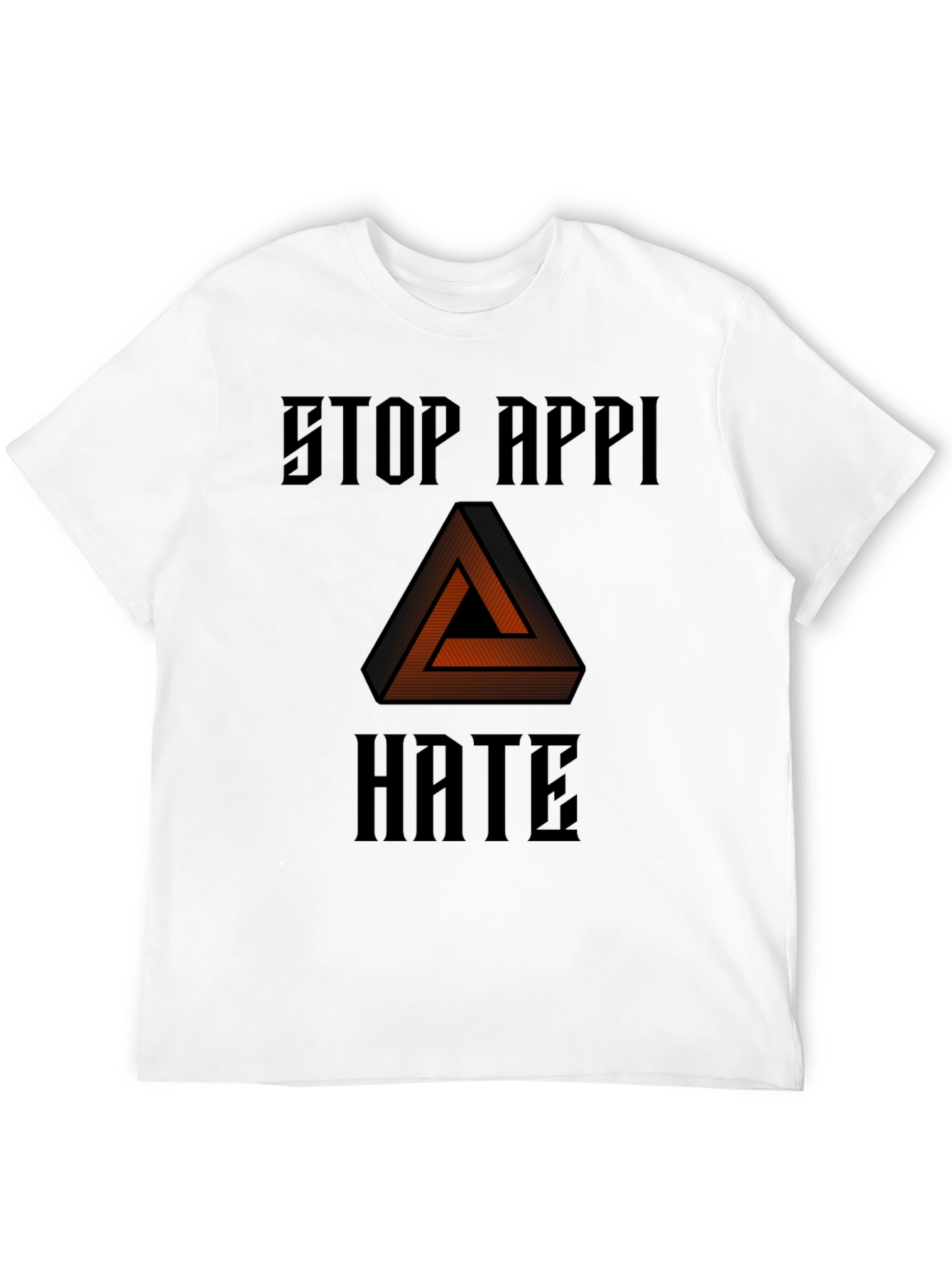 Black Stop APPI Hate Impossible Triangle Black T-Shirt view 12