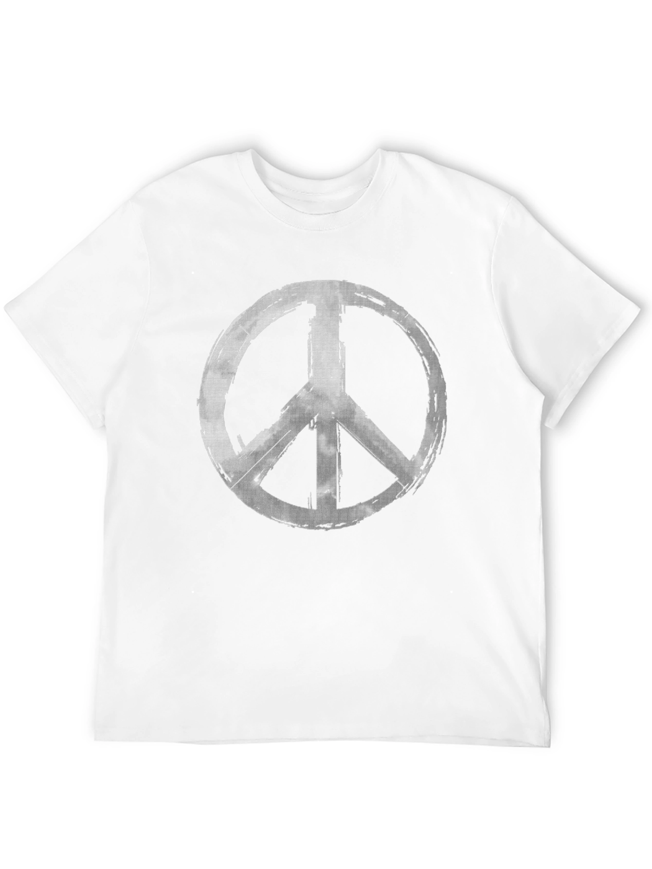 Black Peace Sign Graphic Tee - Grunge Style Black T-Shirt view 12