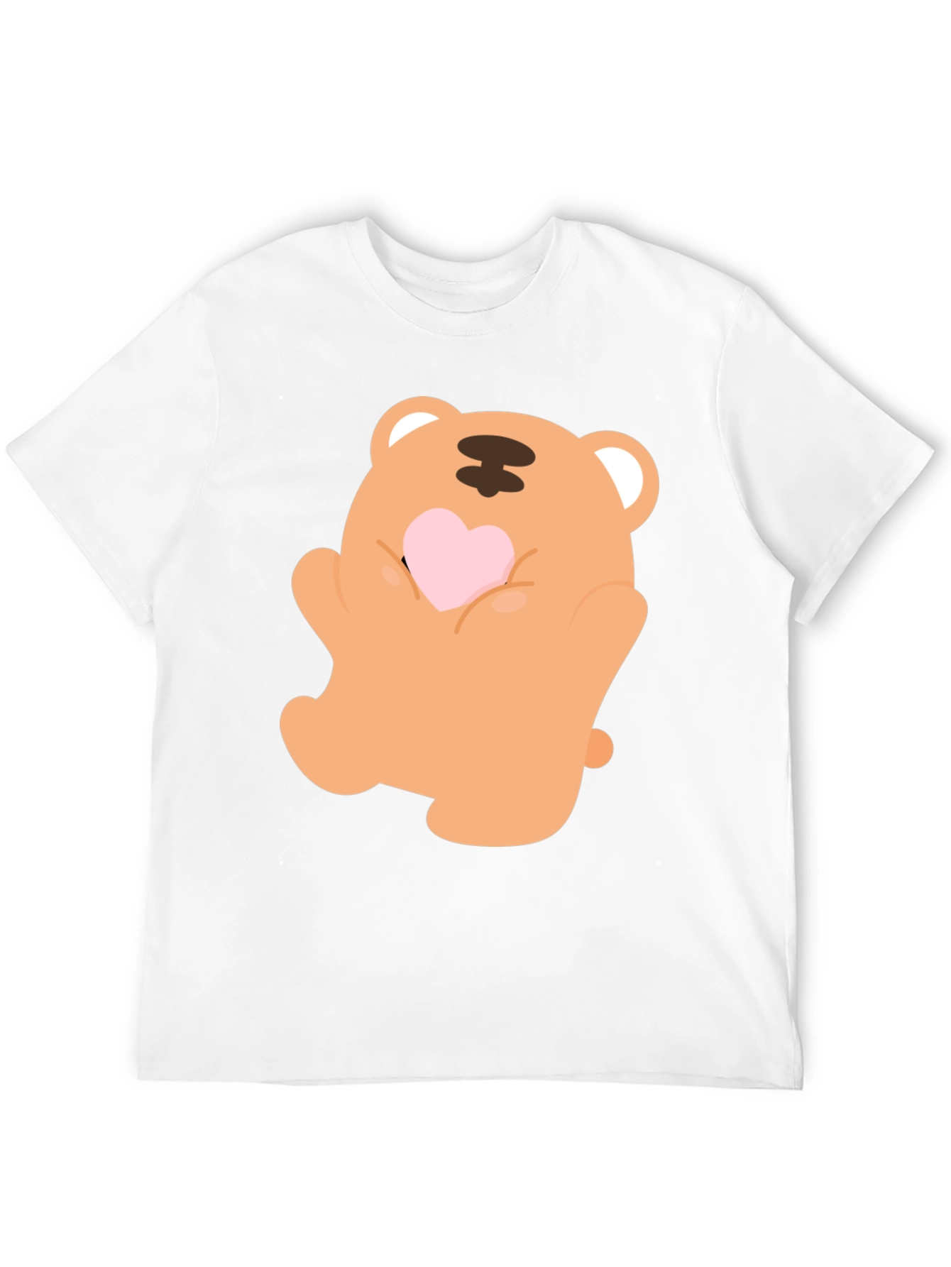 Black Cute Bear Holding Heart Graphic Tee view 12