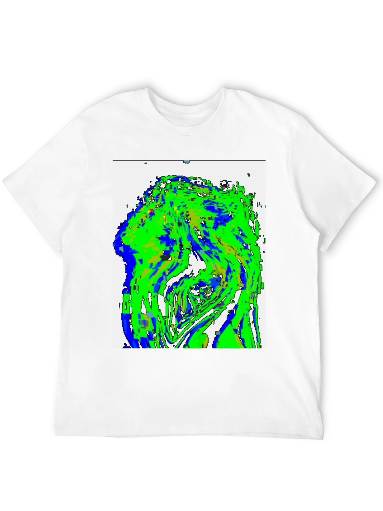 Black Abstract Green & Blue Graphic Tee view 12