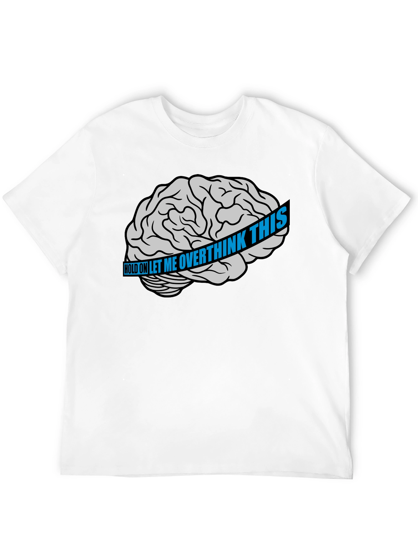 Black Overthink Brain Graphic T-Shirt - Black view 12