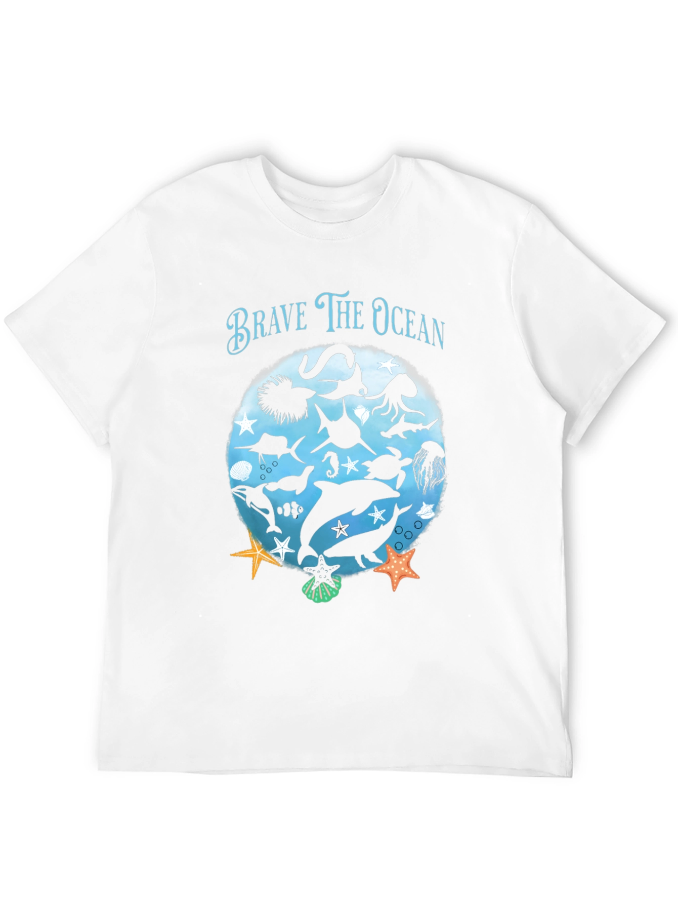 Brave the Ocean Graphic T-Shirt - Black - 12