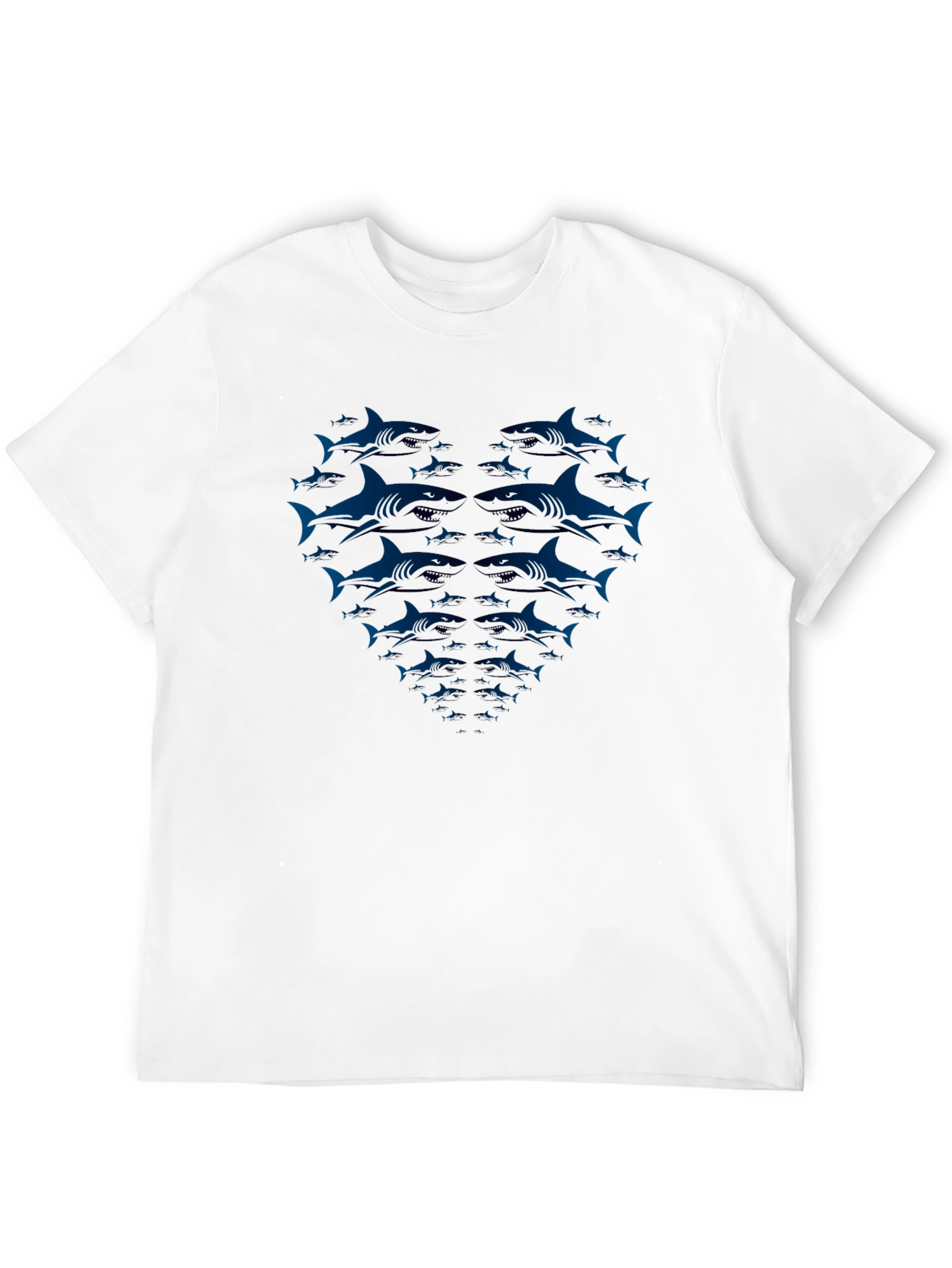 Black Shark Heart Graphic Tee - Black Cotton T-Shirt view 12