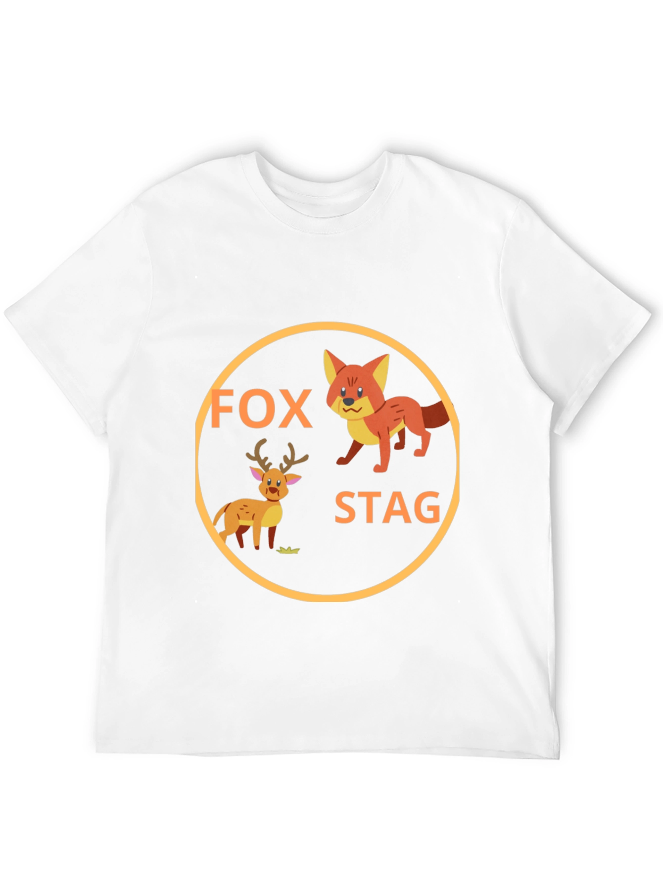 Black Fox and Stag Graphic Tee - Cute Animal Design view 12