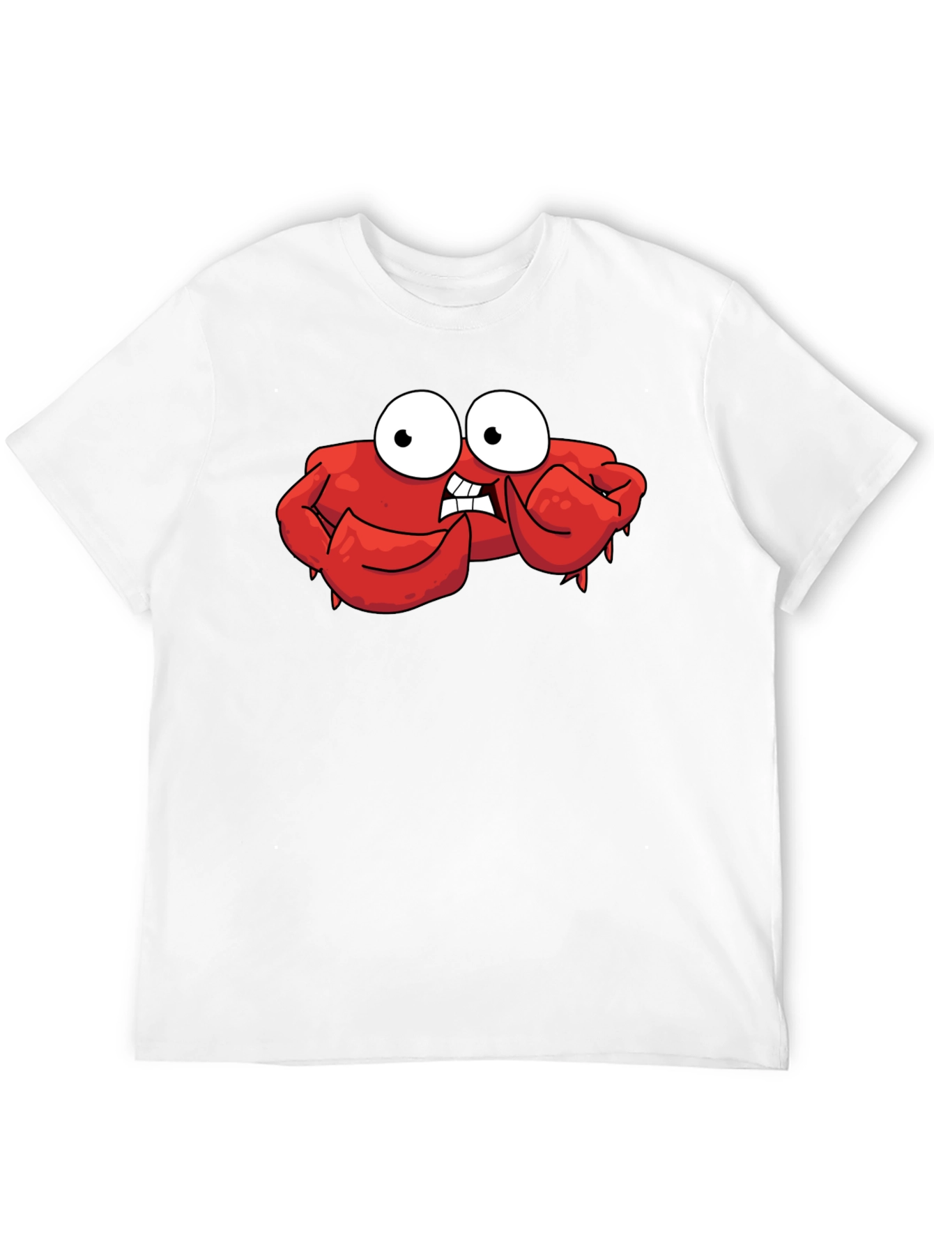 Black Funny Cartoon Crab Graphic Black T-Shirt view 12