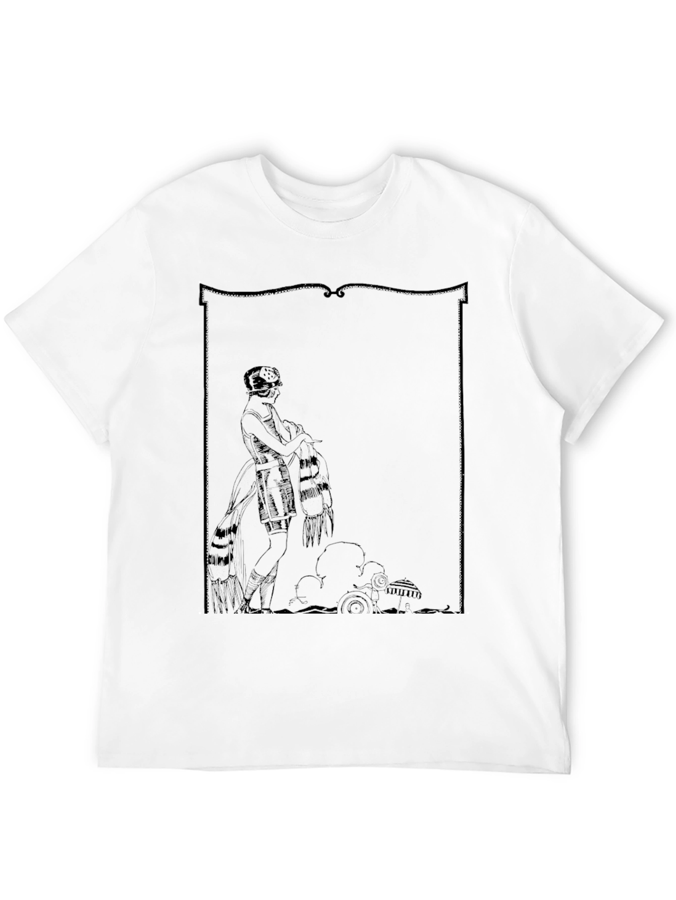 Black Vintage Art Deco Graphic Tee - Black view 12