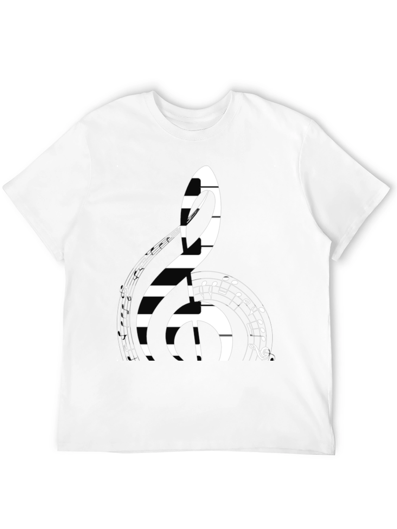 Black Musical Clef Graphic T-Shirt view 12
