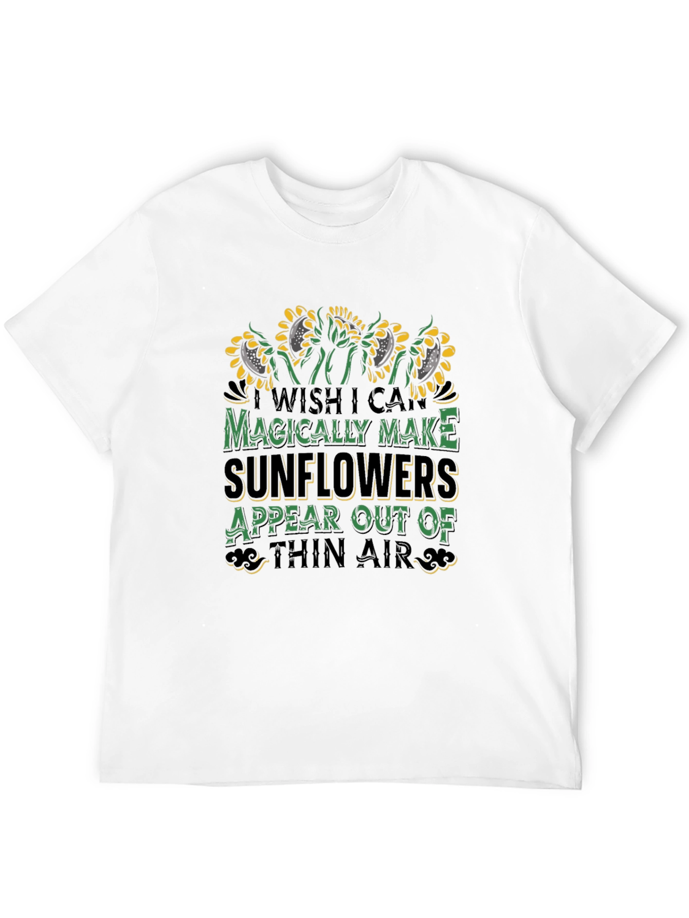 Black Sunflower Magic T-Shirt - Wish I Can Magically Make Sunflowers view 12