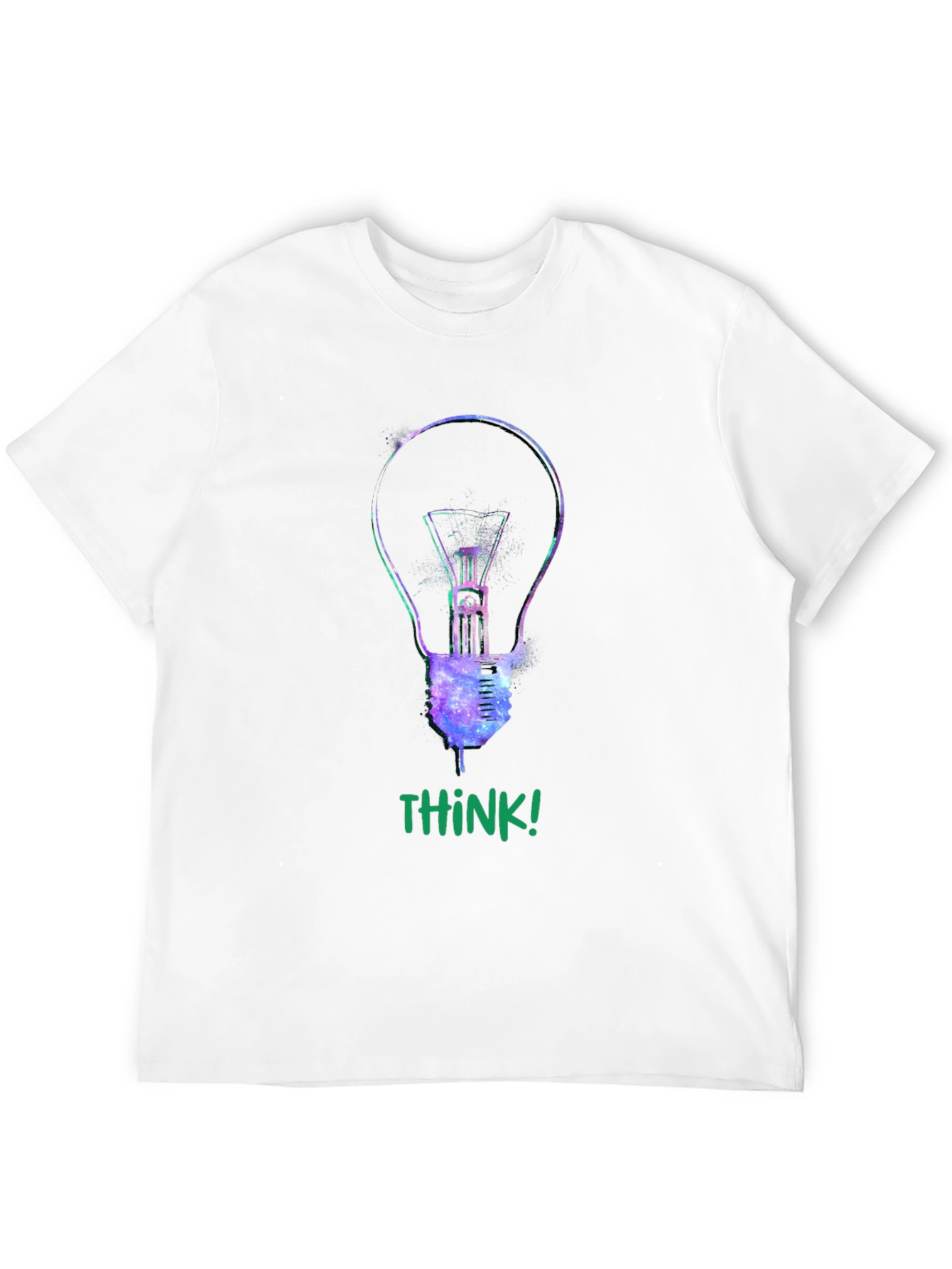 Black Think! Galaxy Light Bulb Graphic Tee view 12