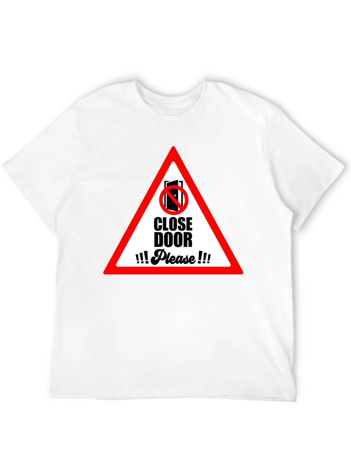 Black Close Door Please Graphic T-Shirt view 12