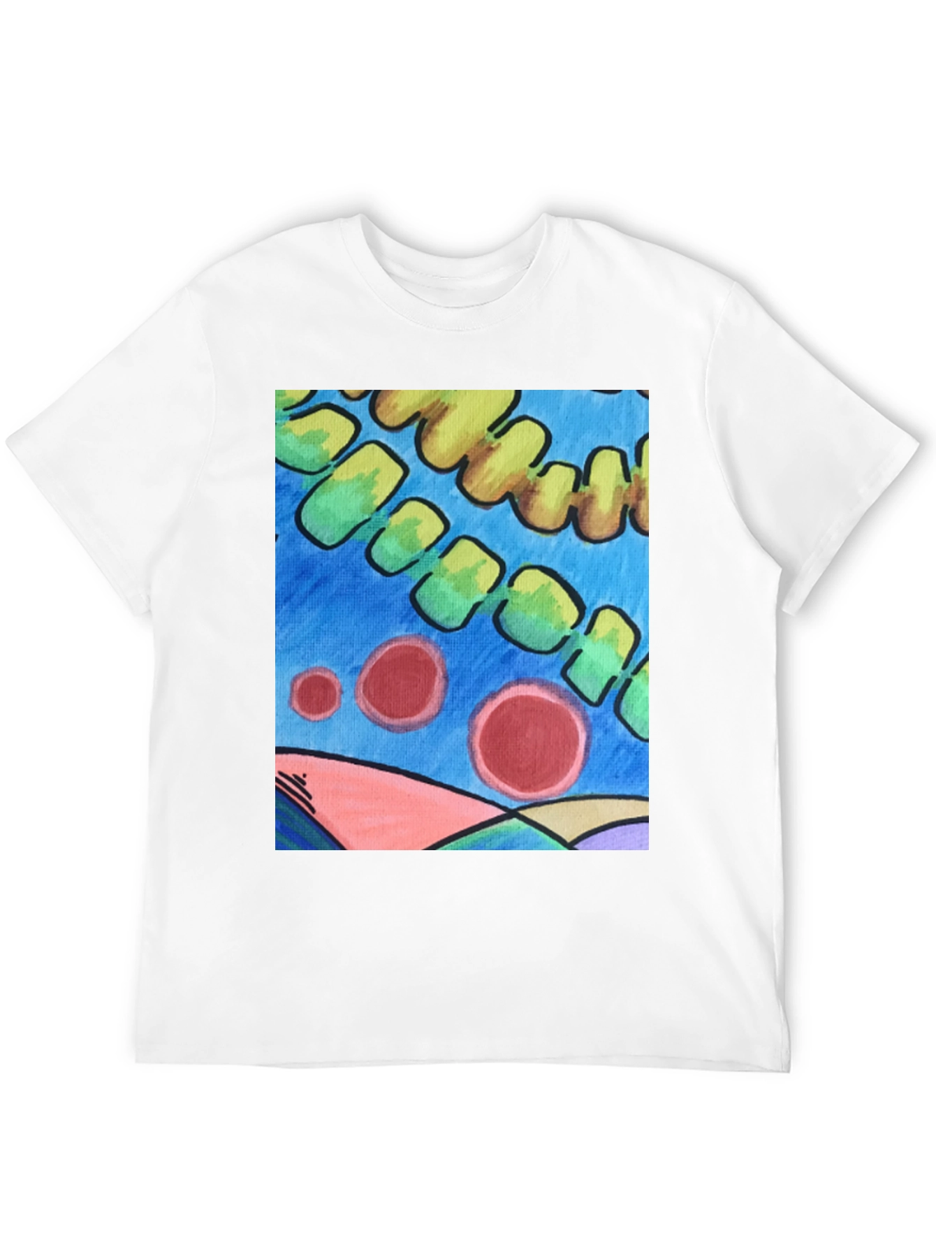 Black Abstract Art Graphic Tee - Modern Casual Style view 12