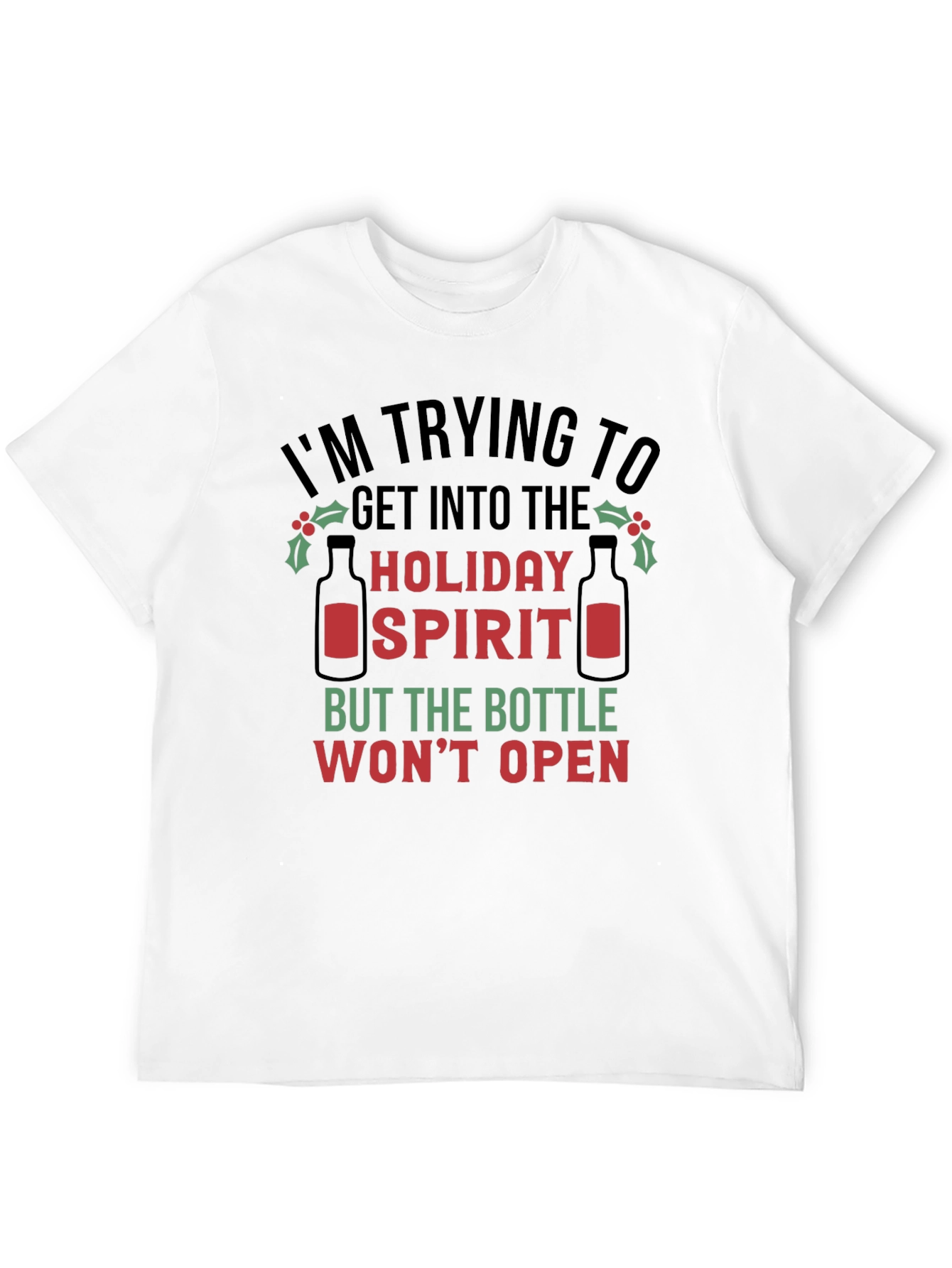 Black Holiday Spirit T-Shirt - Funny Christmas Tee view 12