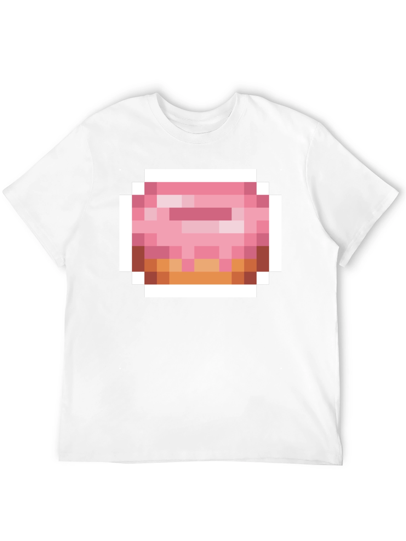 Black Pixel Donut Graphic Tee - Black Cotton Casual Shirt view 12