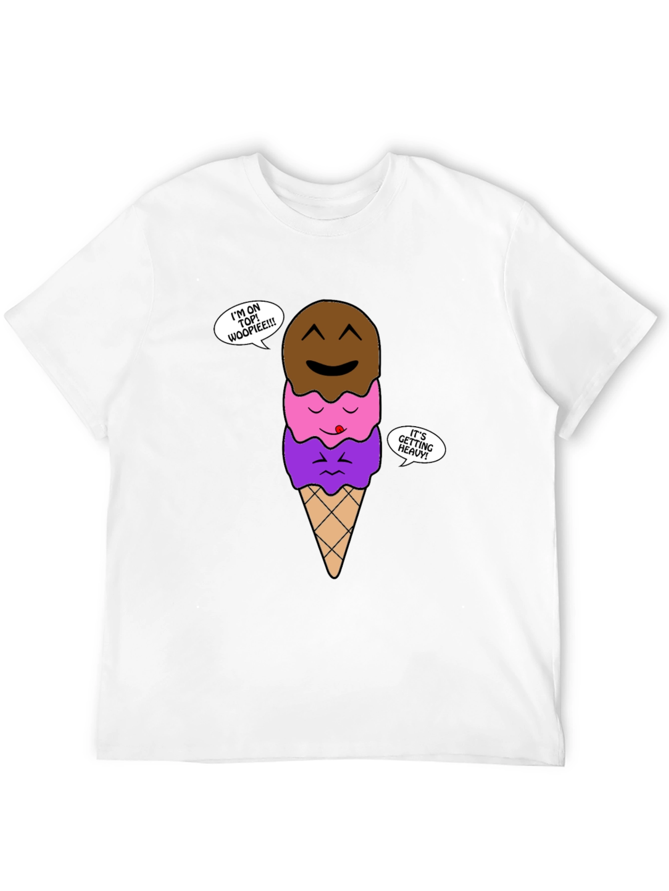 Black Cartoon Ice Cream T-Shirt view 12