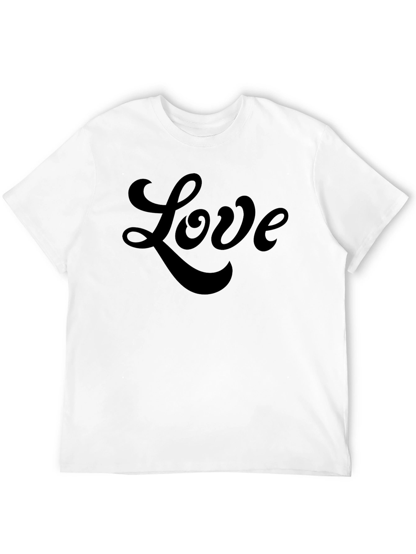 Black Love Script Black Tee Shirt - Stylish Casual Wear view 12