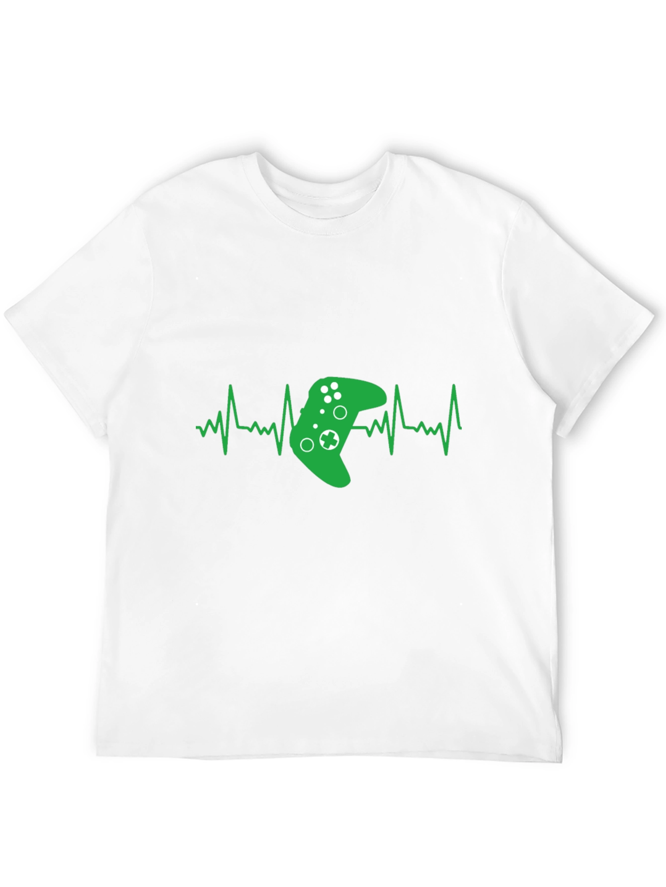 Black Gamer Heartbeat T-Shirt - Black Cotton Gaming Tee view 12