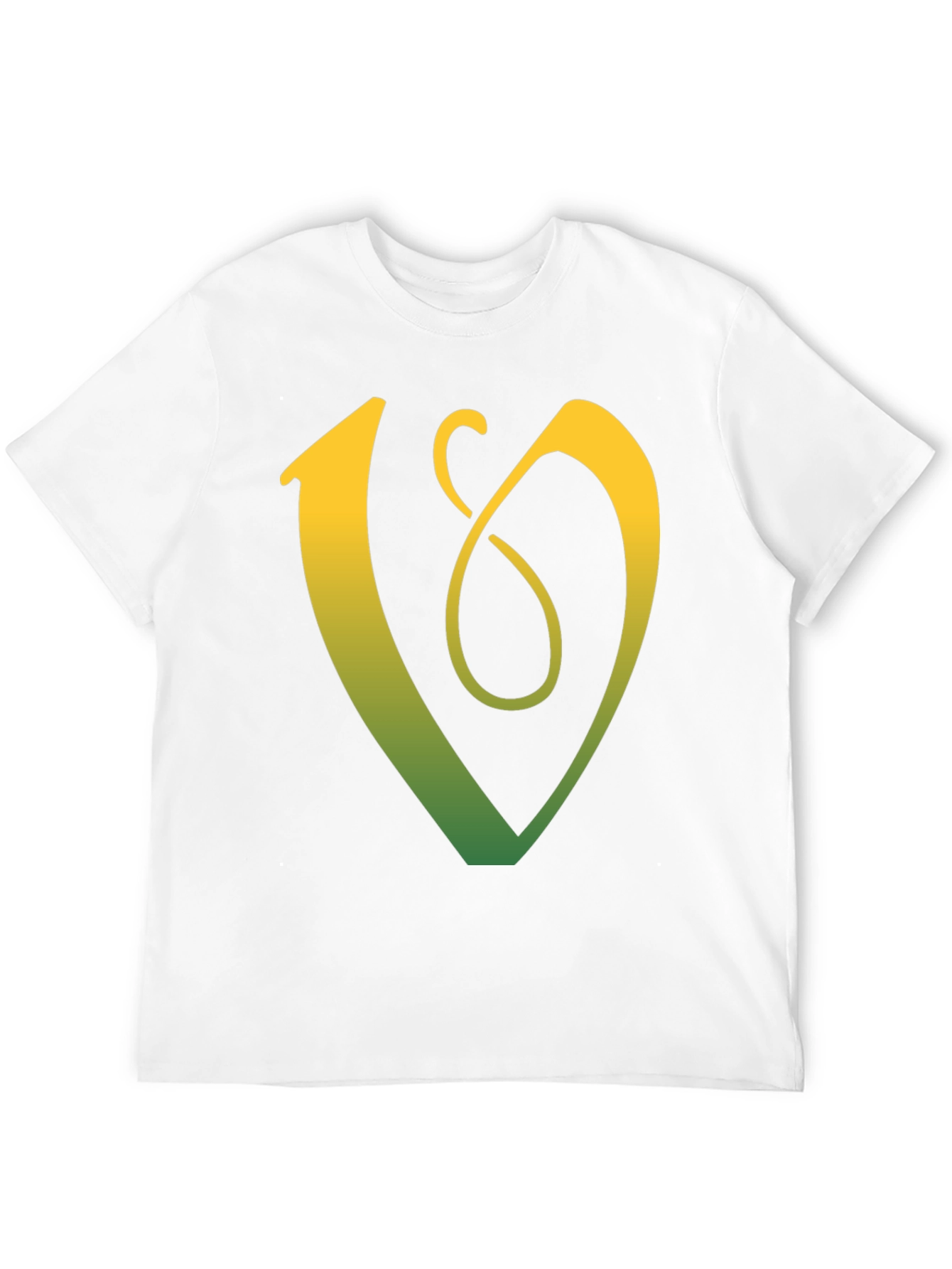 Black Unique Gradient Letter V Graphic Tee - Black view 12