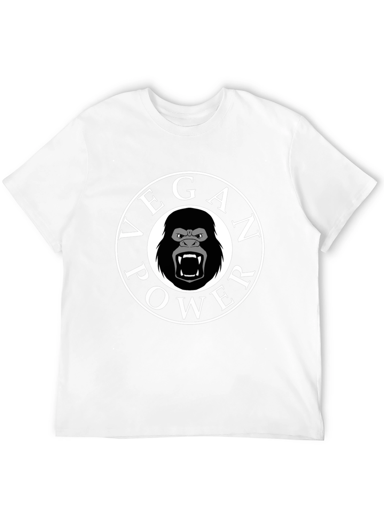 Black Vegan Power Gorilla T-Shirt - Black view 12