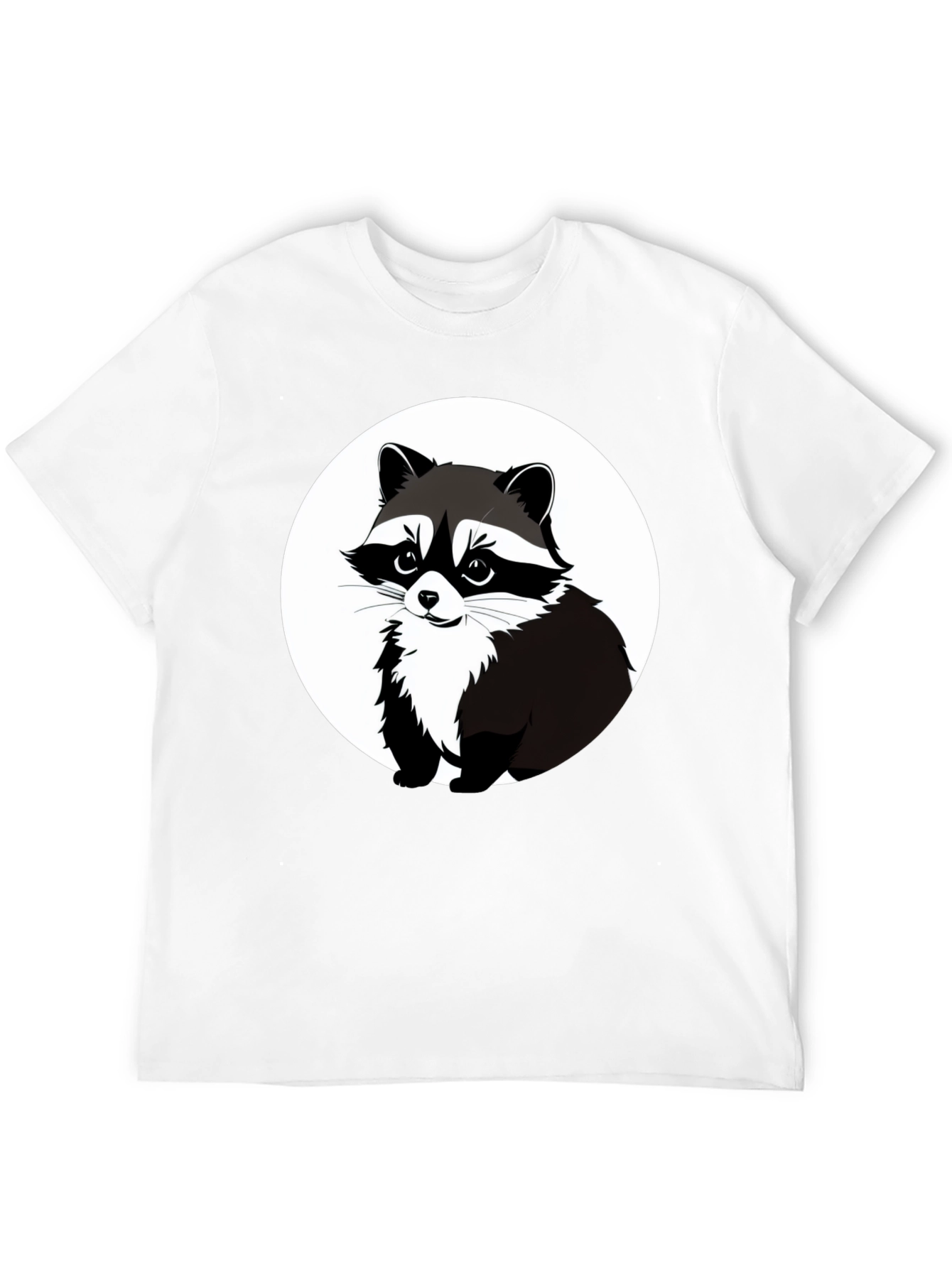 Black Raccoon Graphic Tee - Black Casual T-Shirt view 12