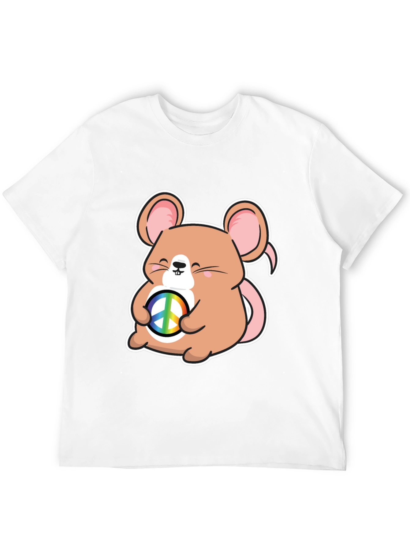 Black Peace Mouse Black T-Shirt view 12