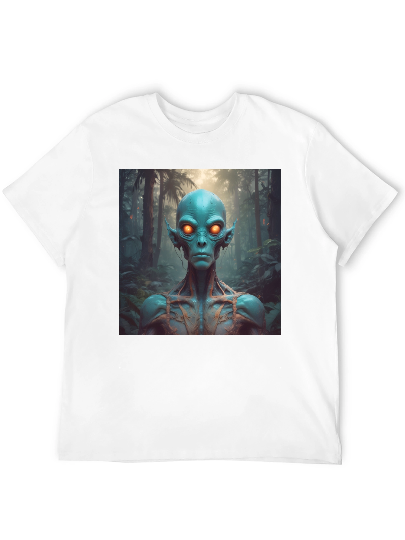 Black Alien Portrait Black T-Shirt view 12