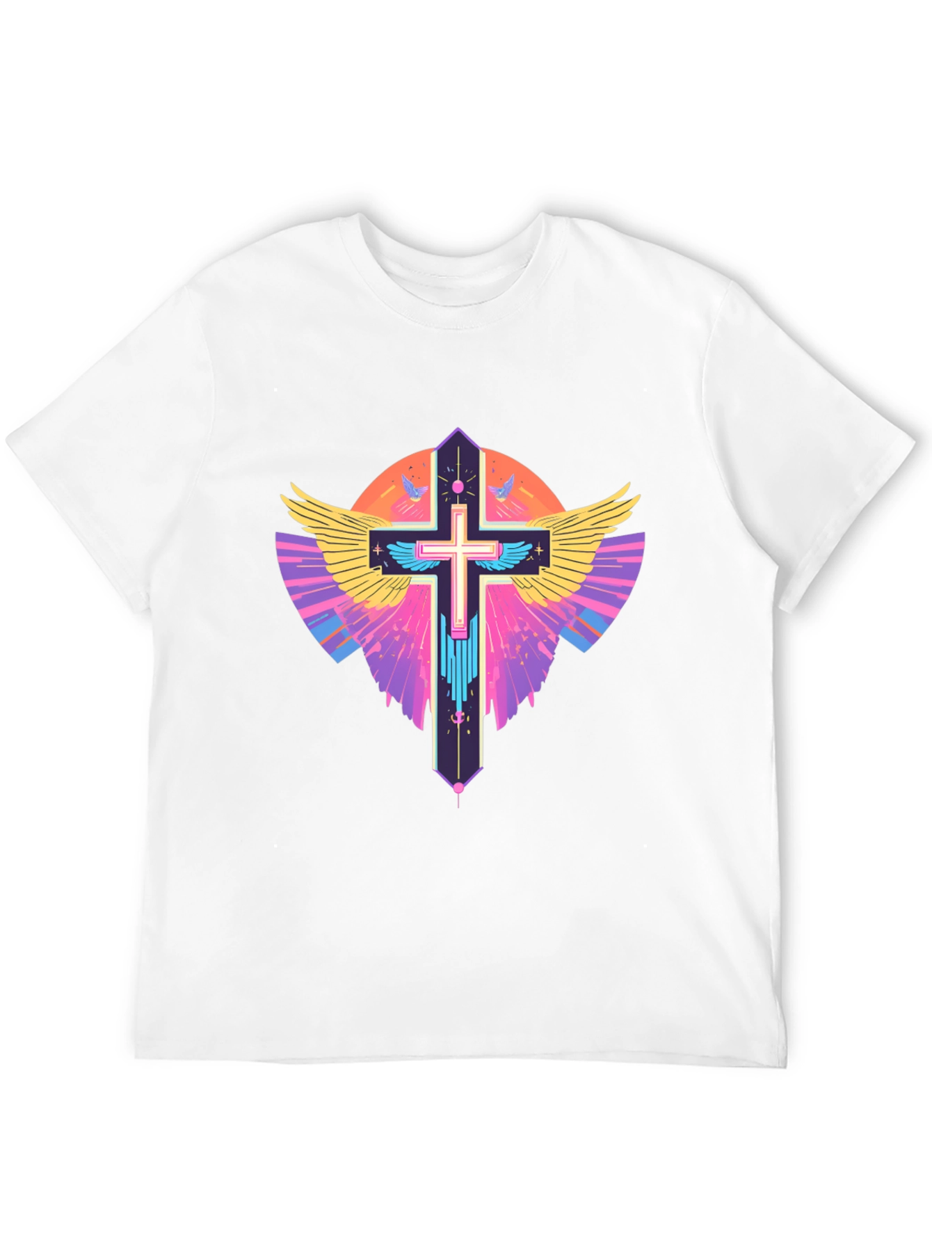 Black Winged Cross Graphic T-Shirt view 12