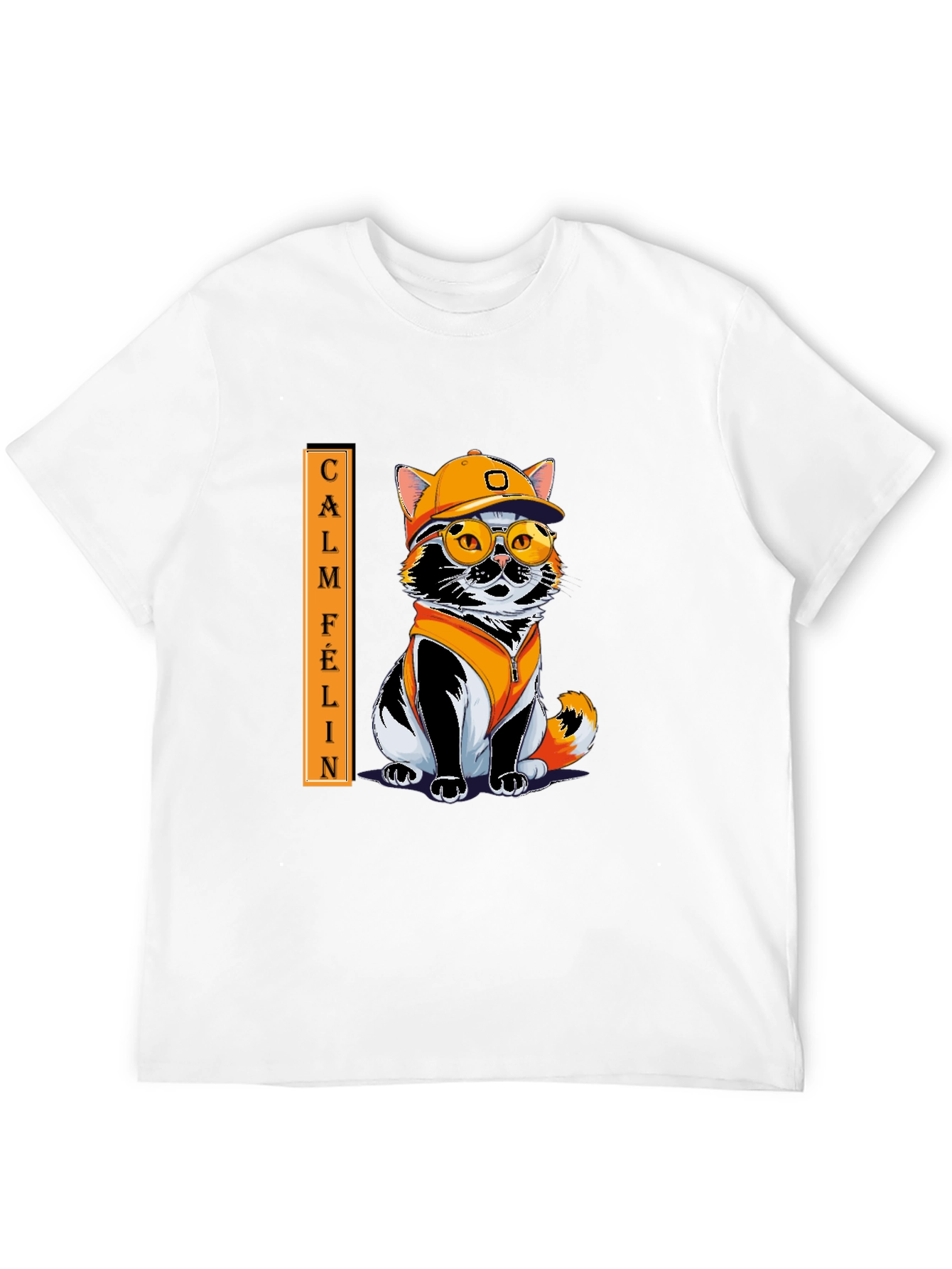 Black Calm Felin Cat T-Shirt: Cool Cat with Style view 12