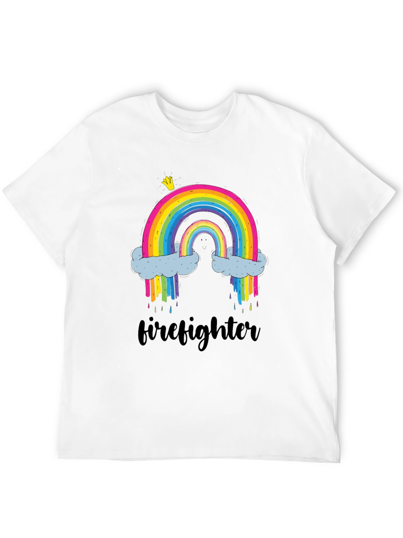 Black Rainbow Firefighter Graphic Tee - Unisex view 12