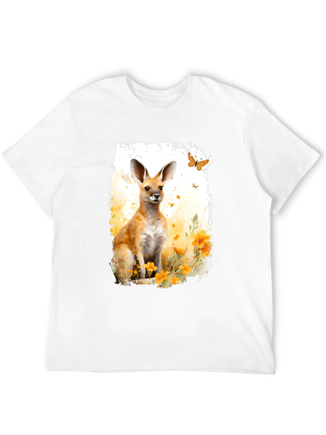 Black Kangaroo Watercolor Graphic Tee view 12