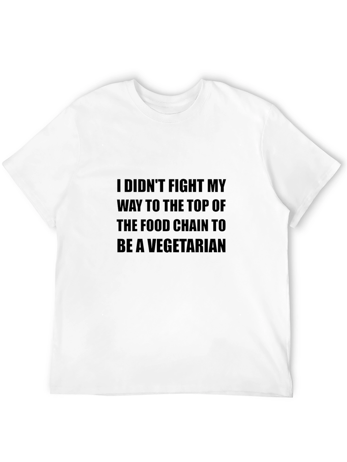 Black Funny Vegetarian T-Shirt - Food Chain Top view 12